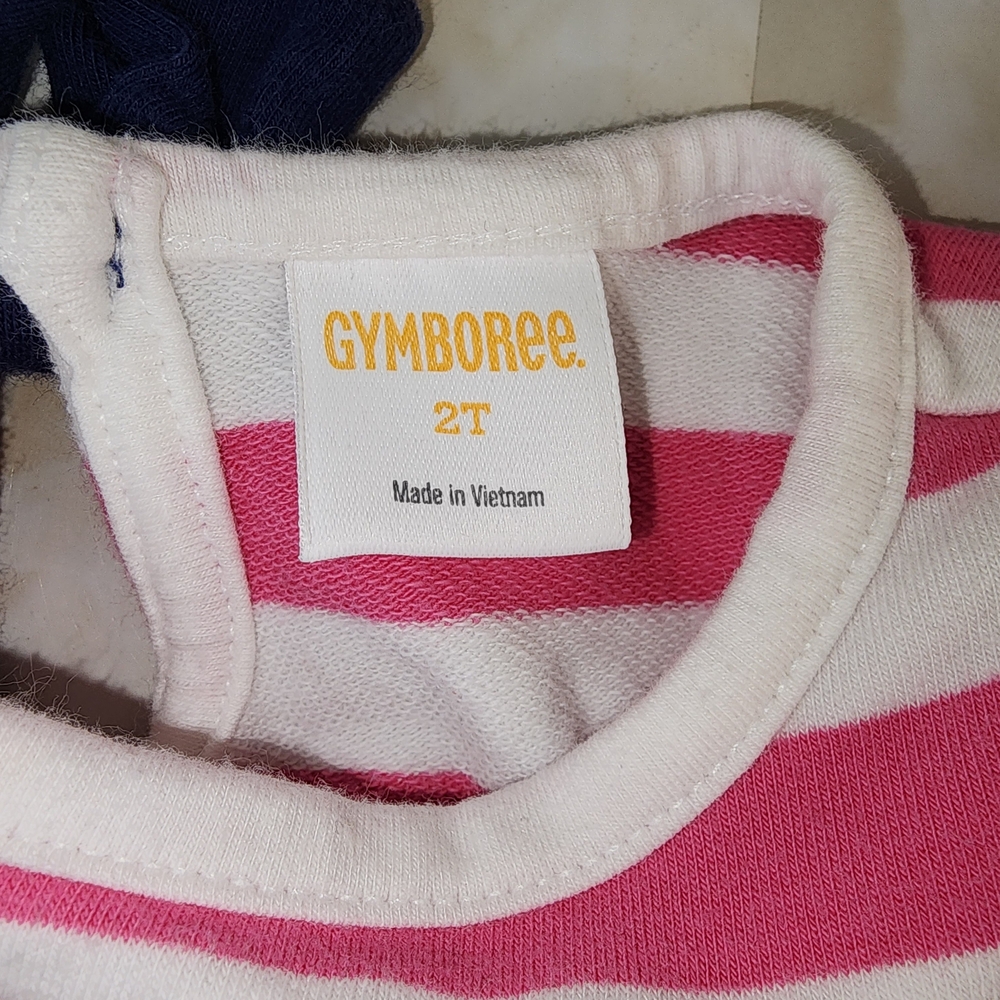 2T Gymboree Pink and White Striped Shirt - Picture 2 of 2